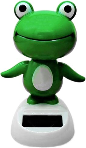 Green Bobble Head Frog Dashboard Ornament, Cute Solar Powered Shaking Head Ornament, Car Dashboard Decoration, Animated Window Car Decor for Decoration，Bobbleheads in Saudi Arabia