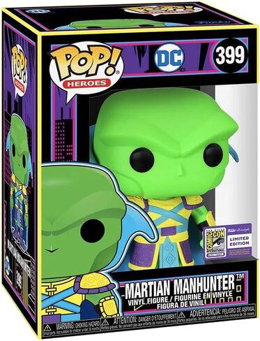 Funko Pop Asia SDCC Stickered Martian Manhunter Black Light Exclusive in Kuwait