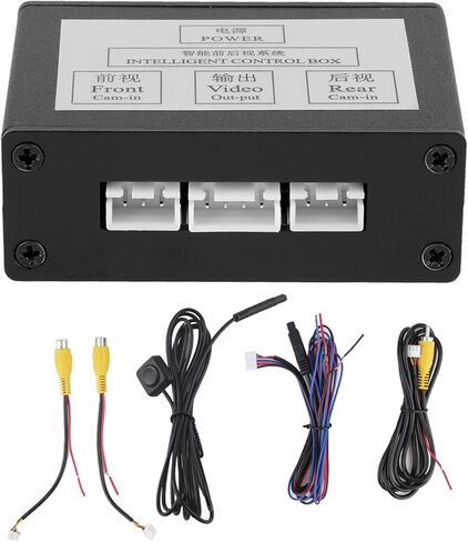 Smart Car Parking Camera Converter for Front & Rear View Video Switch Channel Control Box, Automatic Channel Control Box Adapter, Black in Kuwait