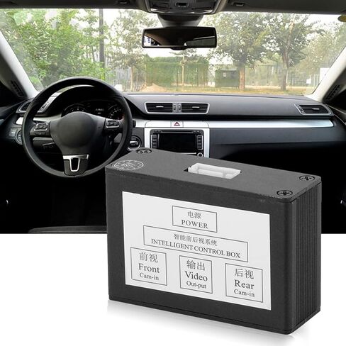 Smart Car Parking Camera Converter for Front & Rear View Video Switch Channel Control Box, Automatic Channel Control Box Adapter, Black in Kuwait