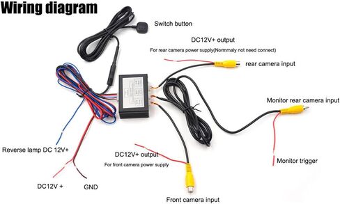Smart Car Parking Camera Converter for Front & Rear View Video Switch Channel Control Box, Automatic Channel Control Box Adapter, Black in Kuwait