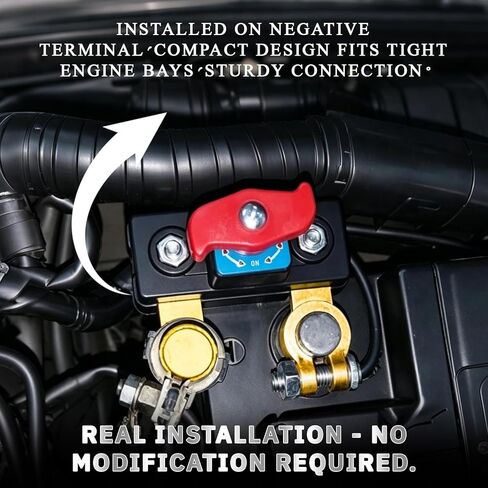 2 Pcs Battery Disconnect Switch 12V 24V, Pure Copper Master Cut Off & Kill Switch for Car Truck RV Boat Marine Camper, Anti-Theft Removable Knob Manual Battery Shut Off in Kuwait