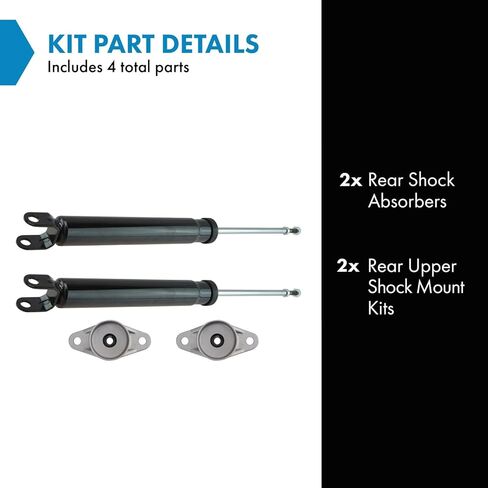 TRQ Rear Suspension Kit Shock Absorber Shock Mount Kit Compatible with 2007-2010 Hyundai Elantra in Kuwait