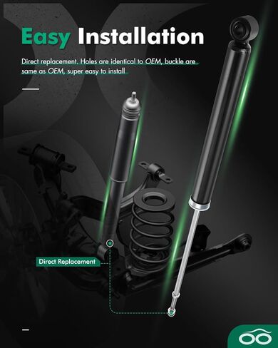 SCITOO Shocks,Rear Gas Struts Shock Absorbers Compatible with 2000 2001 2002 2003 2004 2005 for Toyota Echo Compatible with 343295 5987 Set of 2 in Kuwait