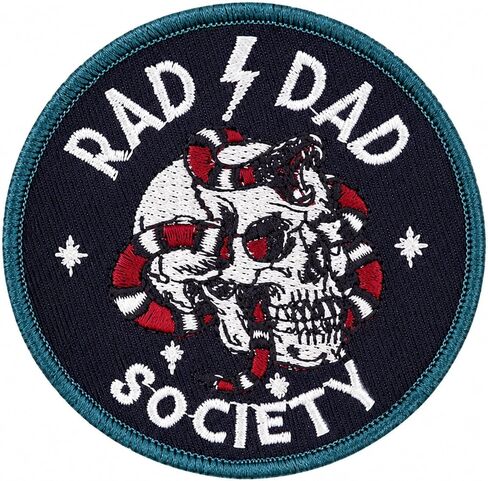 Fathers Day Gift for Cool Dad - Rad Dad Society Embroidered Patch Tactical Badge for Backpacks Hats Jackets Vests Apparel - Cool Father Birthday Gift in Saudi Arabia