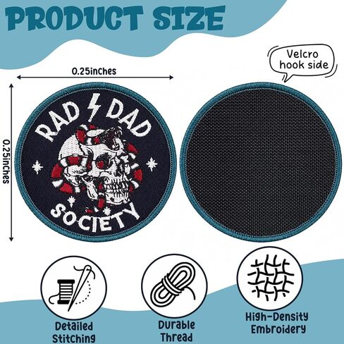 Fathers Day Gift for Cool Dad - Rad Dad Society Embroidered Patch Tactical Badge for Backpacks Hats Jackets Vests Apparel - Cool Father Birthday Gift in Saudi Arabia