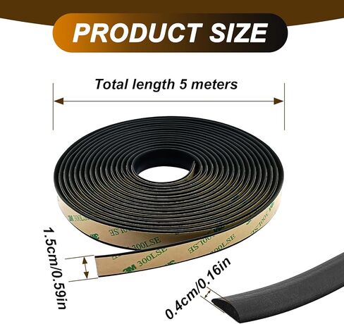 16.5FT/5M Car Windshield Seal Strip & Sunroof Rubber Seal, Universal Automotive Weather Stripping Seal Strip for Car Front Rear Windshield, Sunroof, Windows, Sliding Doors Edge Trim Molding Protection in Saudi Arabia
