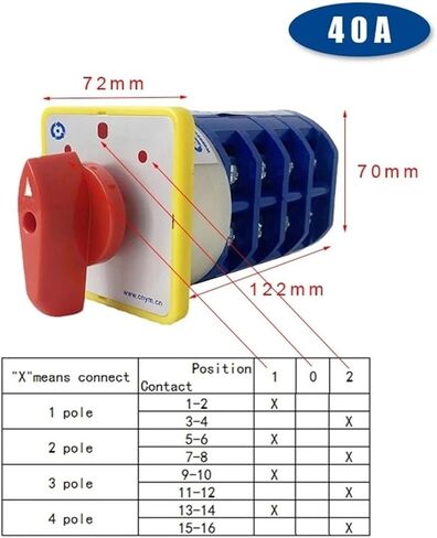 LW5D-40/4 Rotary Cam Changeover Switch 40A 16 Terminals 3 Positions 4 Poles in Saudi Arabia