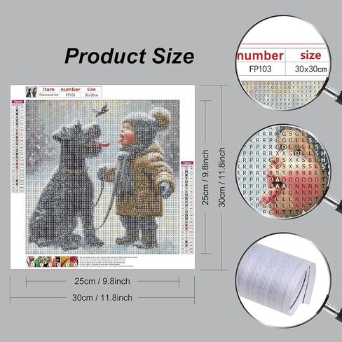 PFFNGPEN Animal Diamond Painting Kits for Adults, 5D DIY Dog Diamond Art Kits for Beginners, Full Drill Round Diamond Art for Home Wall Decor, 12x12 inch in Saudi Arabia