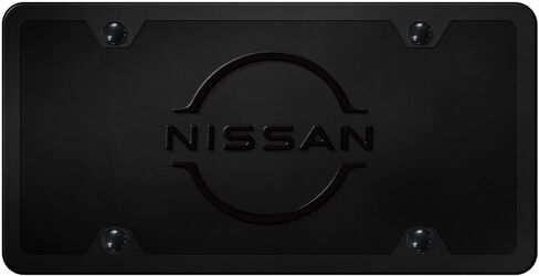 AU-TOMOTIVE Gold INC. Officially Licensed Nissan Logo Acrylic License Plate Kit (Silver on Black) in Kuwait