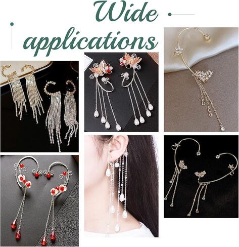 UNICRAFTALE 48Pcs 4 Styles Stainless Steel Ear Cuff Findings 2 Colors Non Pierced Ear Cuff Clips with 2/3/4/6 Loop Wraps Around Ear Wraps for Jewelry Making in Kuwait
