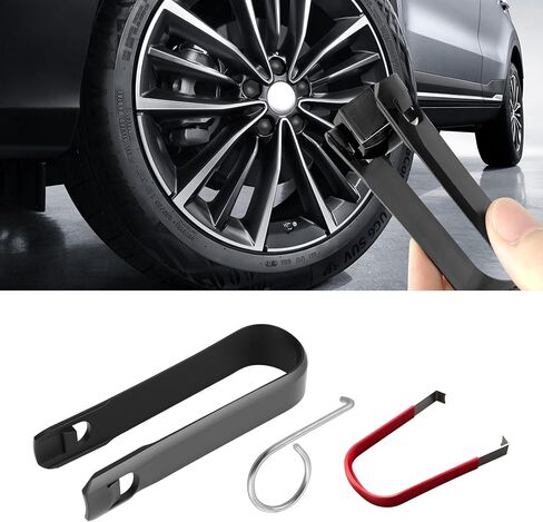 3PCS Car Wheel Hub Bolt Nut Cover Removal Tool, Lug Nut Removal Tool, 3 Styles Lug Cap Cover Remover Set, Car Accessories Wheel Hub Puller & Bolt Cap Remover Hook Universal for Most Vehicles in Saudi Arabia
