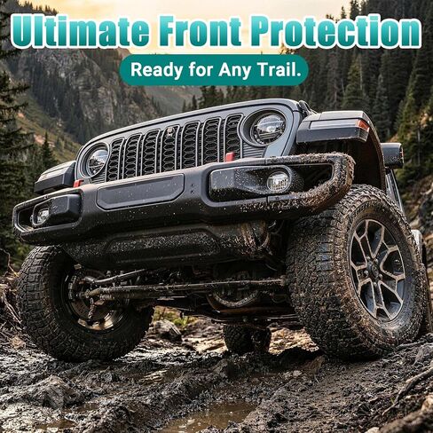 Skid Plate Compatible with 2018-2026 Jeep Wrangler JL ＆ 2020-2026 Gladiator JT, Only for 10th Anniversary Style Bumper in Saudi Arabia