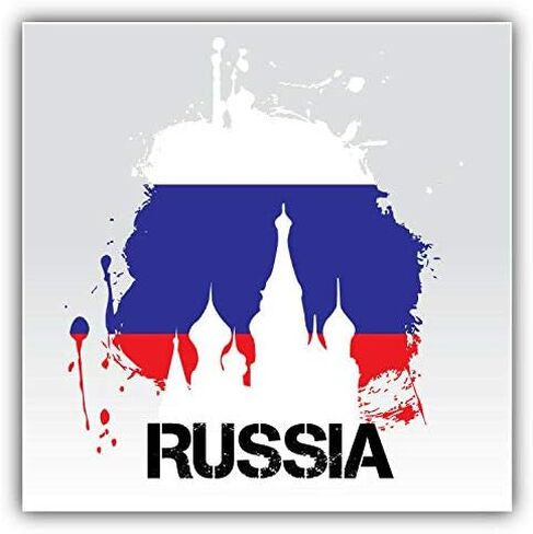 Russia Grunge World Flag Label Decorative Scrapbooking Sticker Waterproof Vinyl Stickers for Water Bottle, Laptop & Phone Case – 50 Pack in Kuwait