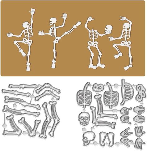 WADORN Skeleton Man Cutting Die Cuts, Metal Halloween Theme Embossing Stencil Die Cuts Skull Ghost Stencils DIY Crafts Cards Embossing Tools for DIY Scrapbooking Craft Photo Album Paper Card Decor in Kuwait