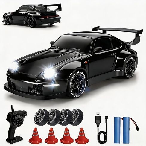 1:24 Scale RC Drift Car with LED Lights, 25km/h 4WD High Speed, Dual Batteries 50+ Min Play, 2.4GHz Remote Control, Multi-Surface Drift Tires, Racing Toy Vehicle for Adults Boys Girls, Silent Partner in Saudi Arabia