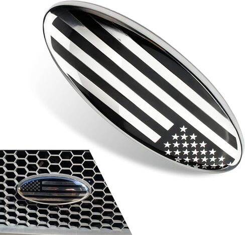 Car Front Grill Emblem, 9 Inch Hood American Flag Emblem, Self Adhesive Auto Grille Decal, Compatible with Ford F150 250 350, 11-14 Edge, 11-16 Explorer, 06-11 Ranger, 07-14 Expedition in Saudi Arabia