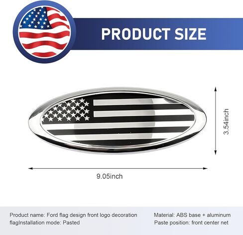 Car Front Grill Emblem, 9 Inch Hood American Flag Emblem, Self Adhesive Auto Grille Decal, Compatible with Ford F150 250 350, 11-14 Edge, 11-16 Explorer, 06-11 Ranger, 07-14 Expedition in Saudi Arabia