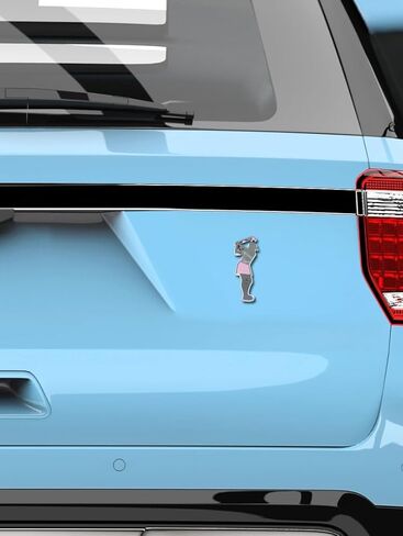 Elektroplate Ladies Golfer OEM Chrome & Pink Emblem for Cars, Trucks, and All Auto | Universal Fit at 3.25" x 1.5" | Weatherproof in Kuwait
