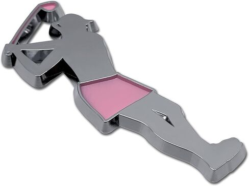 Elektroplate Ladies Golfer OEM Chrome & Pink Emblem for Cars, Trucks, and All Auto | Universal Fit at 3.25" x 1.5" | Weatherproof in Kuwait