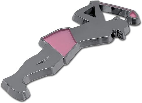 Elektroplate Ladies Golfer OEM Chrome & Pink Emblem for Cars, Trucks, and All Auto | Universal Fit at 3.25" x 1.5" | Weatherproof in Kuwait