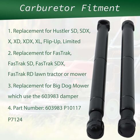 Autoparts 603983 2-Pack Steering Control Dampers, Steering Shock Absorber Replacement for Hustler SD, SDX, X, XD, XDX, XL, Fastrak, Big Dog and More Mower Models in Kuwait