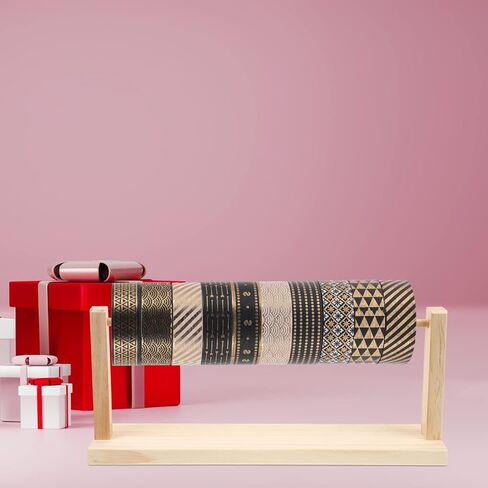 Gatuida Wooden Ribbon Organizer Storage Holder, Ribbon Spool Rack for Craft Room, 15.74 x 6.69 x 4.33 Inch in Kuwait