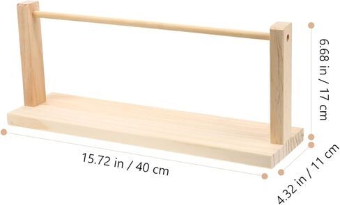 Gatuida Wooden Ribbon Organizer Storage Holder, Ribbon Spool Rack for Craft Room, 15.74 x 6.69 x 4.33 Inch in Kuwait