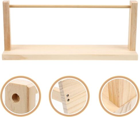 Gatuida Wooden Ribbon Organizer Storage Holder, Ribbon Spool Rack for Craft Room, 15.74 x 6.69 x 4.33 Inch in Kuwait