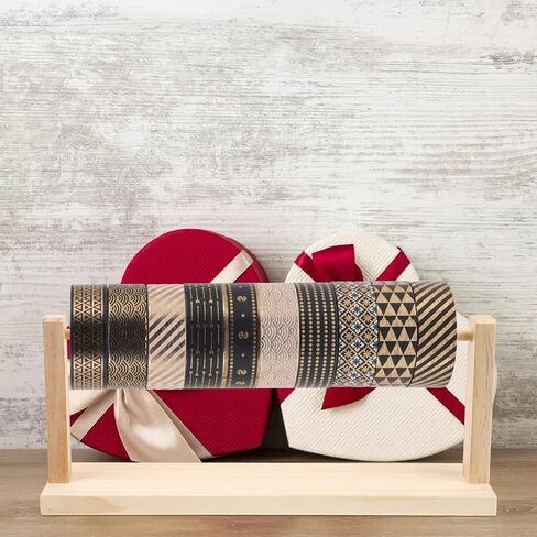 Gatuida Wooden Ribbon Organizer Storage Holder, Ribbon Spool Rack for Craft Room, 15.74 x 6.69 x 4.33 Inch in Kuwait