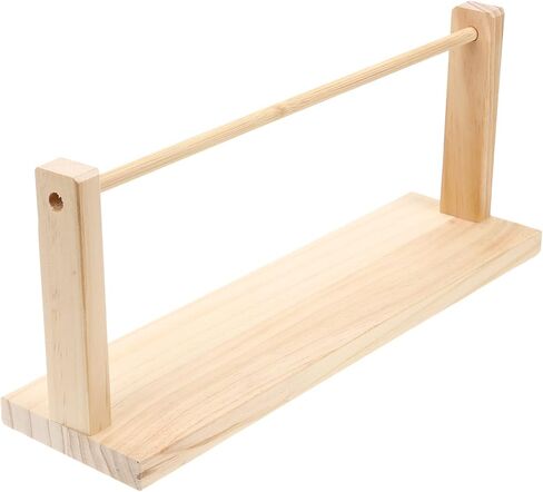 Gatuida Wooden Ribbon Organizer Storage Holder, Ribbon Spool Rack for Craft Room, 15.74 x 6.69 x 4.33 Inch in Kuwait
