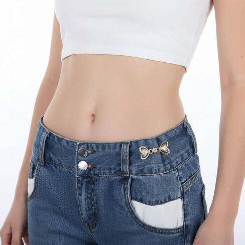 6 Pcs Pants Waist Tightener, Adjustable Waist Buckle Sets No Sew and No Tools Detachable Decorative Waists Buckles for Loose Jeans Dresses Skirts for Women Girls Gift in Kuwait