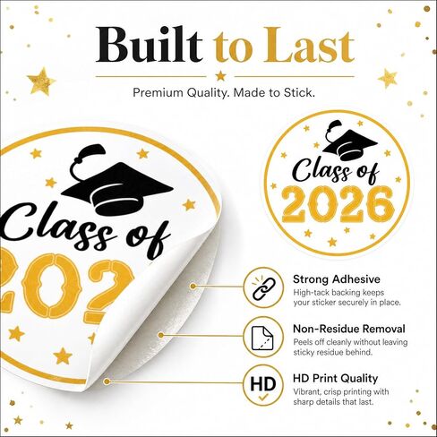 240 PCS 2026 Graduation Stickers, 1.5" Class of 2026 Self Adhesive Graduation Cap Sticker for Envelope Seals Scrapbooking,Class of 2026 Sticker Labels,College High School Senior Graduate Party Favors in Saudi Arabia