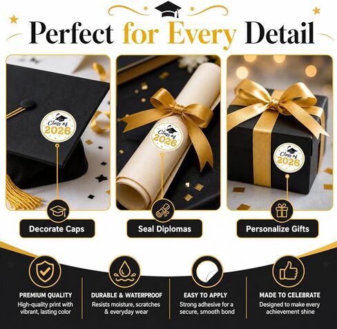 240 PCS 2026 Graduation Stickers, 1.5" Class of 2026 Self Adhesive Graduation Cap Sticker for Envelope Seals Scrapbooking,Class of 2026 Sticker Labels,College High School Senior Graduate Party Favors in Saudi Arabia