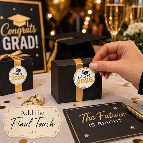 240 PCS 2026 Graduation Stickers, 1.5" Class of 2026 Self Adhesive Graduation Cap Sticker for Envelope Seals Scrapbooking,Class of 2026 Sticker Labels,College High School Senior Graduate Party Favors in Saudi Arabia