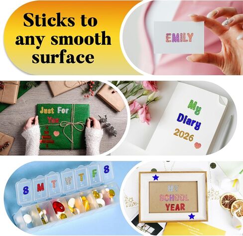 1860 Pcs Glitter Multicolor Vinyl Letter Number Stickers, 12 Sheets 1/2 Inch Self-Adhesive Sparkle Stickers for Scrapbook,Greeting Card, Identification, Water Bottles & DIY Crafts in Saudi Arabia