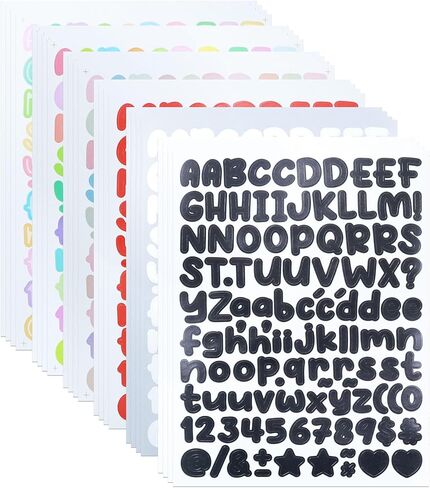 24 Sheets 2688 Pieces 1/2 Letter Stickers,Waterproof Adhesive Vinyl Alphabet & Number for Scrapbook,Files and Inventory Labeling - Multi in Saudi Arabia