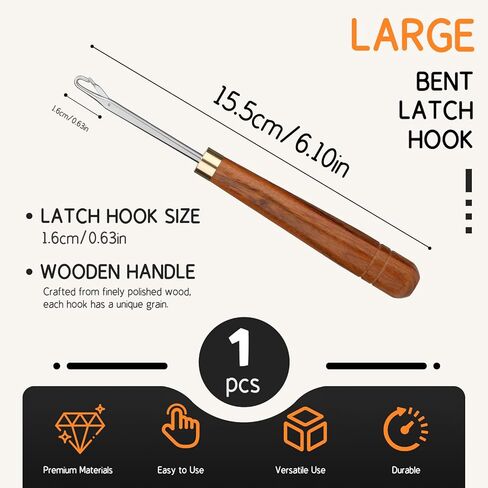 Giwrmu Latch Hook Tool, Wooden Latch Hooks, Latch Hook Crochet Needle for Micro Braids, Hair Extension and Carpet Craft in Saudi Arabia
