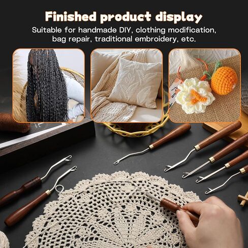 Giwrmu Latch Hook Tool, Wooden Latch Hooks, Latch Hook Crochet Needle for Micro Braids, Hair Extension and Carpet Craft in Saudi Arabia