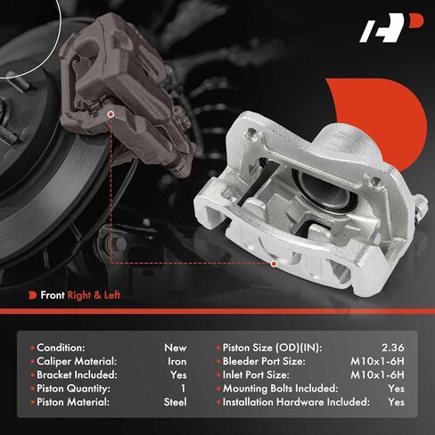A-Premium Disc Brake Calipers Assembly with Bracket Compatible with Kia, Hyundai Vehicles - Sportage, Tucson, 2016-2021 - Front Driver and Passenger Side in Kuwait