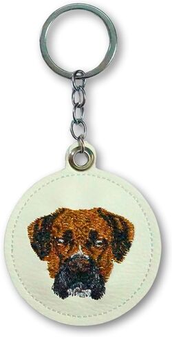 Handmade Dog Keychain Chic Embroidered Leather Bag Charm Gifts for Women Pet Accessory for Keys, Unique Dog Mom Gifts in Saudi Arabia