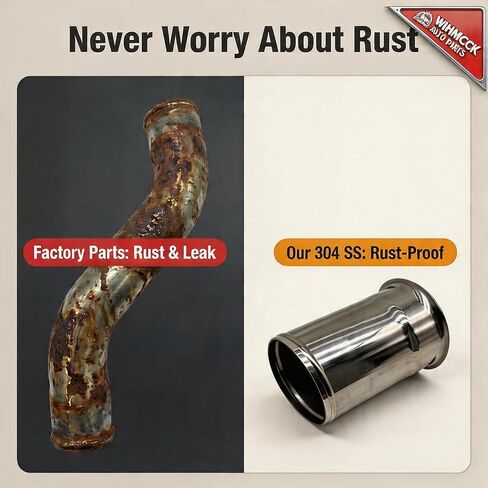 304 Stainless Steel Intake Manifold Extension Pipe Short Coolant Tube for Detroit Diesel Series 60 14.0L Only, Replaces OEM #23505899, Heavy Duty Engine Cooling System Part in Kuwait
