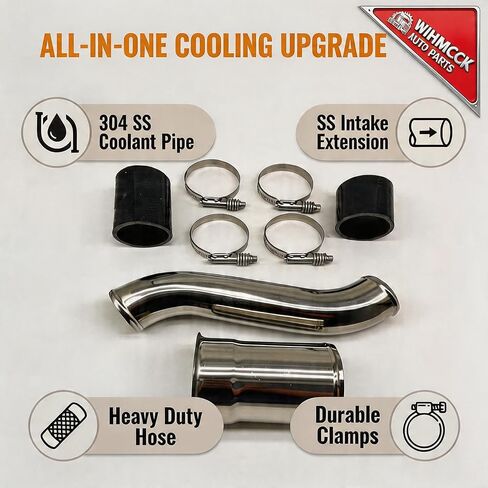 304 Stainless Steel Intake Manifold Extension Pipe Short Coolant Tube for Detroit Diesel Series 60 14.0L Only, Replaces OEM #23505899, Heavy Duty Engine Cooling System Part in Kuwait