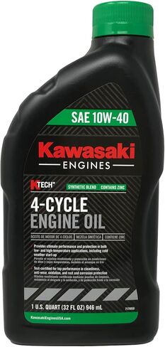 أربع عبوات CYCLEMAX متوافقة مع زيت جزازة العشب Kawasaki KTECH SAE 10W40 4 Cycle 99969-6296 تحتوي على أربعة كوارتات وقمع in Kuwait