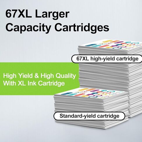 خرطوشة حبر ثلاثية الألوان 67XL معاد تصنيعها لطابعة HP Ink 67 XXL 67 Ink مناسبة لطابعة Envy 6055e 6055 Envy Pro 6455e 6455 DeskJet 4155 2755 (1 ثلاثية الألوان) in Kuwait