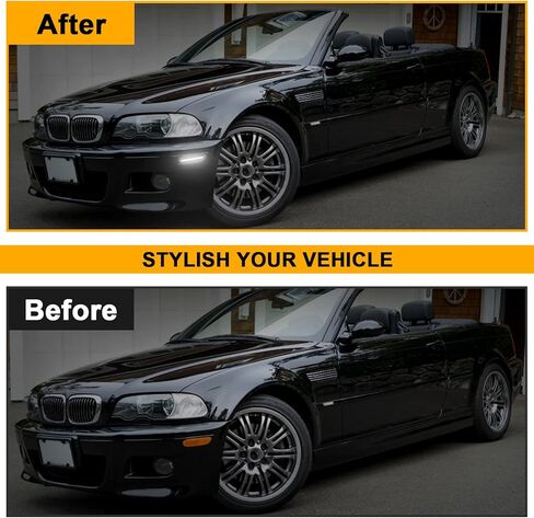 Front Bumper LED Reflector Lights Replacement for 3 Series E46 325i 325Ci 330Ci 330i 2-Door Coupe Convertible 1999-2003, E46 M3 2001-2006, 2 PCS Side Marker Fender Driving Parking Lamp in Kuwait