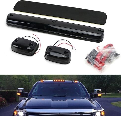 Cab Lights 3 PCS Fit for Silverado 2007-2014 or Sierra 1500 2500 3500 HD Trucks - Roof Running Top Marker Assembly Compatible With Trucks in Kuwait
