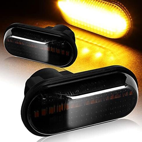 Smoked Lens Amber LED Front Side Marker Lamp, Compatible With 2000-2009 Honda S2000, 1985 - 2011 Honda Civic, 1988-91 Honda CRX, 97-01 Honda Prelude, Replace OEM Sidemarkers Turn Signal Light in Kuwait