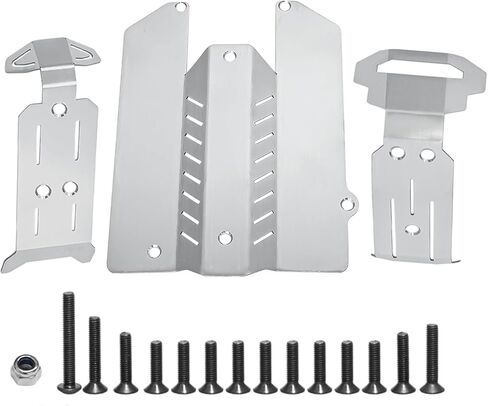 Stainless Steel RC Chassis Armor Skid Plate Protecter Guard Upgrade Part for Traxxas Mini Maxx Monster Truck 107154-1 Mini XRT 108076-1 (Silver in Kuwait