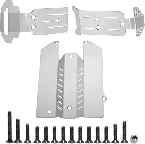 Stainless Steel RC Chassis Armor Skid Plate Protecter Guard Upgrade Part for Traxxas Mini Maxx Monster Truck 107154-1 Mini XRT 108076-1 (Silver in Kuwait